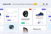 Cards UI Kit - eCommerce Shop Widgets & Components Part 07 - White