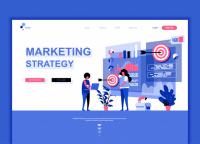 [NulledPremium.com] Flat landing page template of marketing strategy Vector Free Download