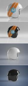 DesignOptimal - PSDT Isolated Motorcycle Helmet on Grey Mockup 267840011