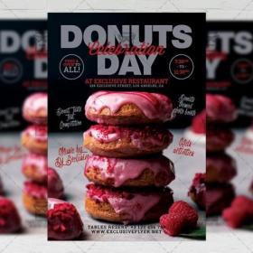 DesignOptimal - PSD Food A5 Template - Donuts Day Celebration
