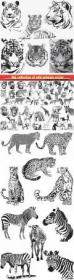 DesignOptimal - Big collection of wild animals vector illustration