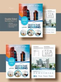 DesignOptimal - Double Side RealEstat (Apartment Sales) PSD Flyer V-14