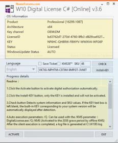 Windows 10 Digital License C# 3.6
