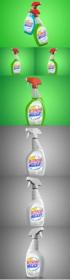 White and Trasparent Cleaning Spray Mock up Pack