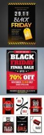 Black Friday Sales Flyers Vector Collection Vol.1