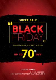 Black Friday Super Sale Flyer PSD Template A4