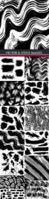 Grunge black ink brush and pattern abstract black