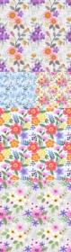 Colorful painted flowers seamless watercolor patterns