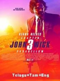 John Wick 3 (2019) 1080p Blu-Ray - Org Auds [Telugu + Tamil + Eng] 2.3GB ESub