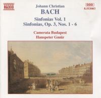 Johann Christian Bach Sinfonias, Vol  1 - Camerata Budapest, Hanspeter Gmur