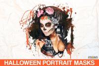 20 Beautiful portrait paint masks, halloween, Photoshop Overlays - 564110