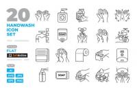 Handwash Icon Set (Outline)