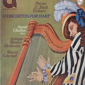 Petrini J C, Bach, Eichner - 3 Concertos For Harp - Antiqua Musica Orchestra, Marcel Couraud, Annie Challan, Harp