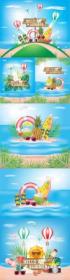 Hello summer holiday with flower on blue ocean background