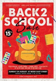 Back to school sale event3 - Premium flyer psd template