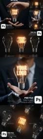 GraphicRiver - Glowing Bulb Logo Mockup Pack 28404076