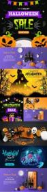 Happy Halloween holiday illustration collection design 10