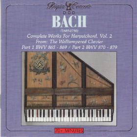 Bach - Complete Works For Harpsichord, Vol  2 From The Welltempered Clavier Part 1 BWV 865, 9 Part 2 BWV 870, 9 - Christiane Jaccottet