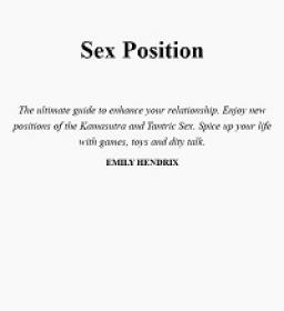 Sex Positions - The Ultimate Guide to Enhance Your Relationship - Enjoy New Positions of The Kamasutra