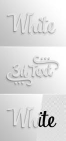 White 3d text effect with shadow 398358891