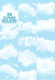 GraphicRiver - 24 Cloud Isolated Photoshop Brushes Set 29926959
