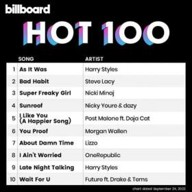 Billboard Hot 100 Singles Chart (24-09-2022)